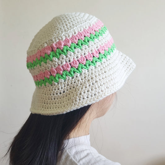 Tulip Stripe Pattern Bucket Hat