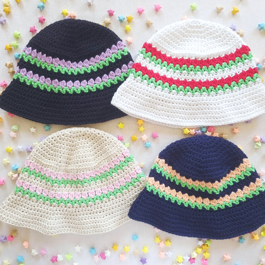 Tulip Stripe Pattern Bucket Hat