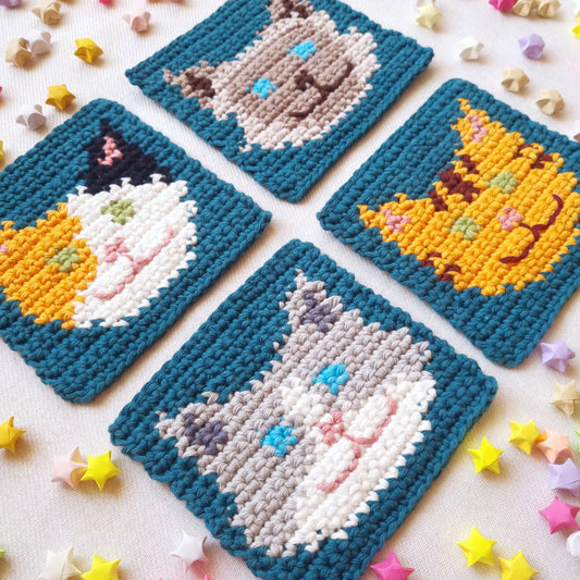 Square Cat Face Coasters