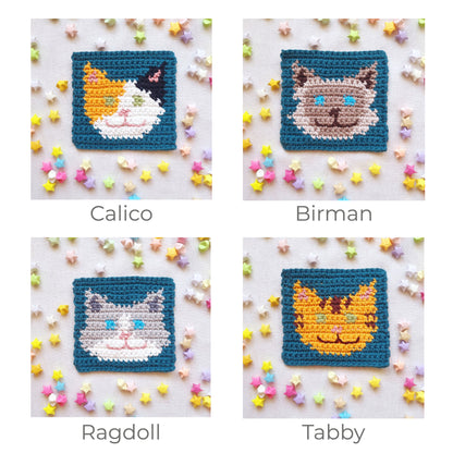 Square Cat Face Coasters