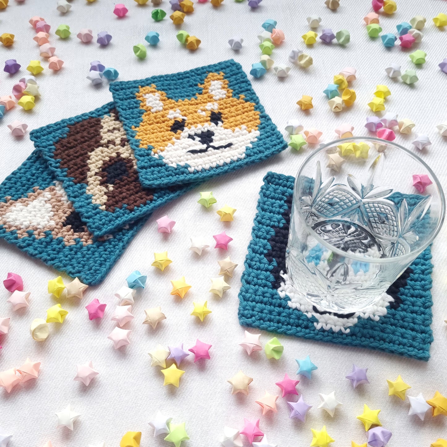 Square Dog Face Coasters