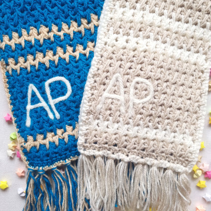 Personalised Colour Block and Stripe Scarf