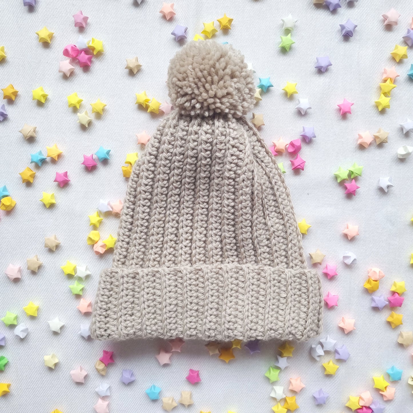 Ribbed Beanie with Removable Pom Pom