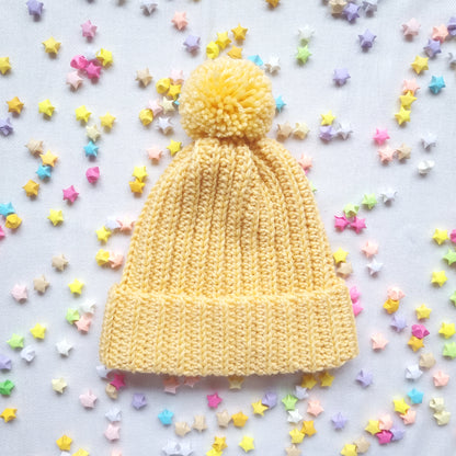 Ribbed Beanie with Removable Pom Pom